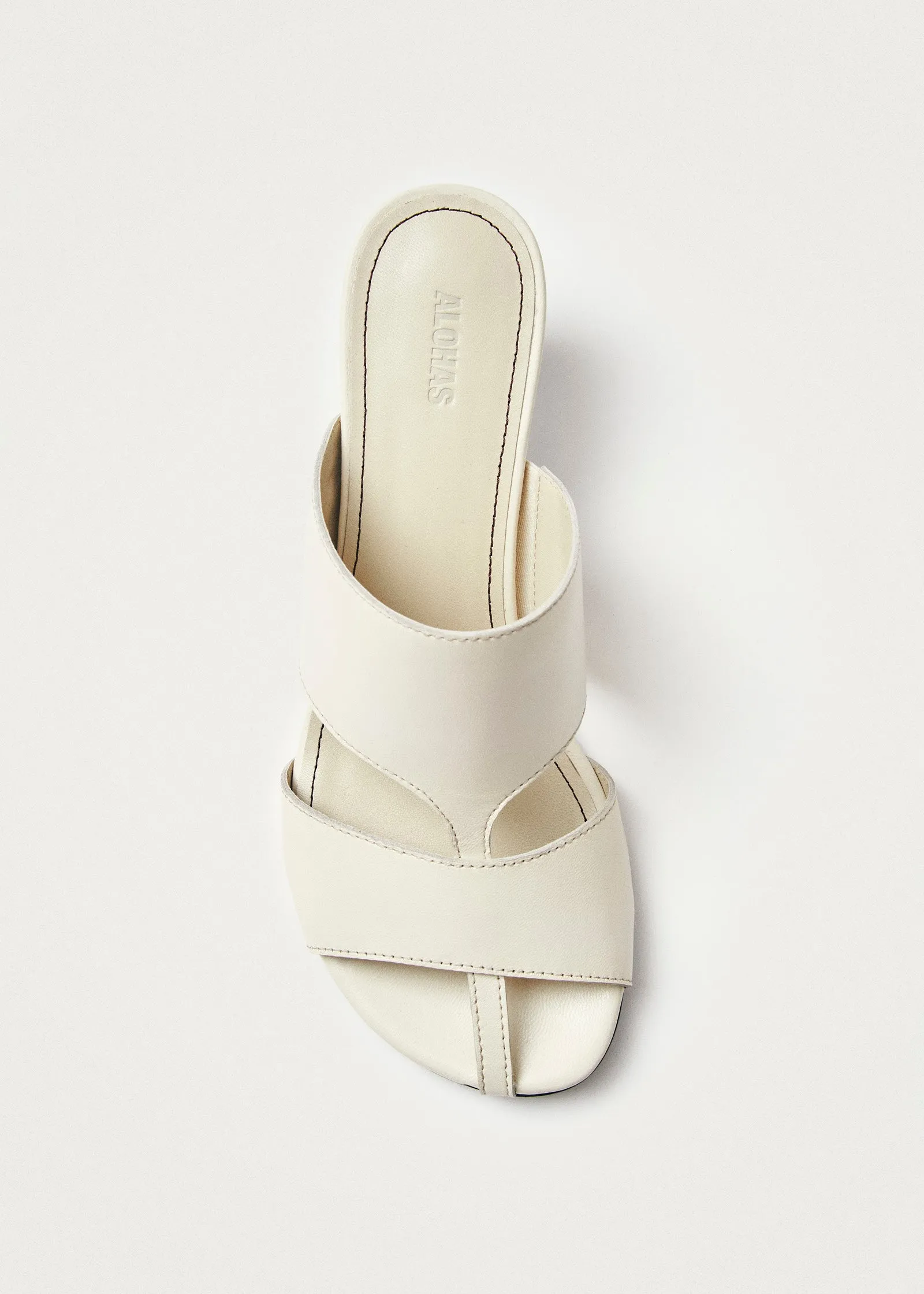 Rhea Cream Leather Sandals