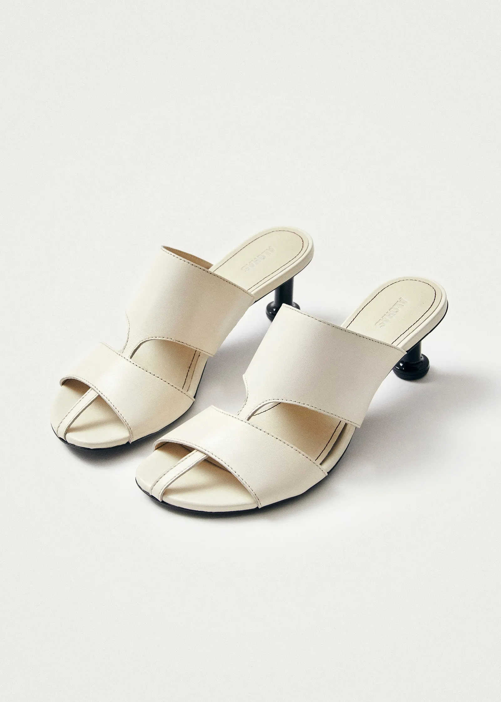 Rhea Cream Leather Sandals