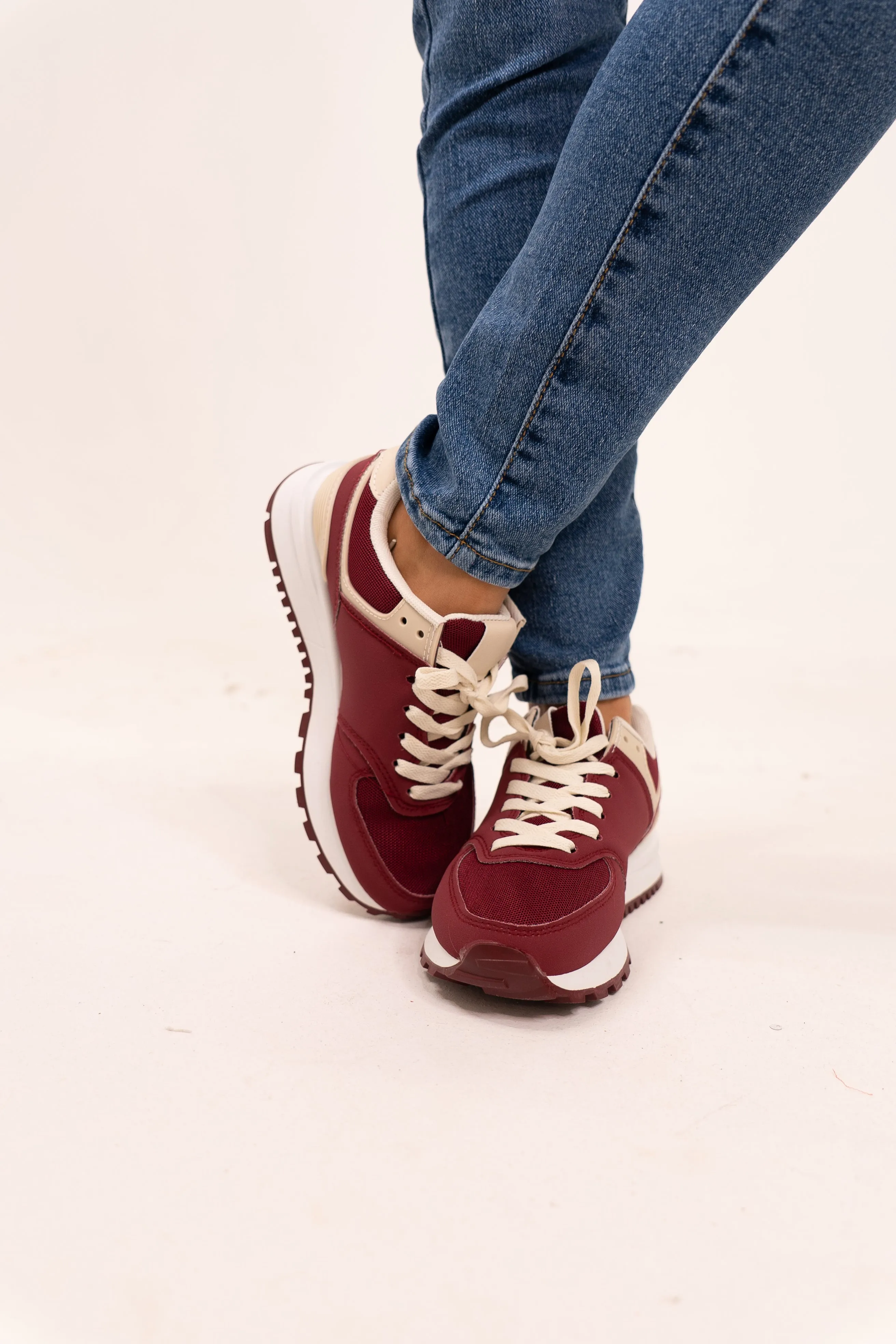 Sadie Chunky Trainers In Wine