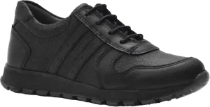 SIRRI Boys Black Leather School Shoes, Formal Smart Back to School Trainers