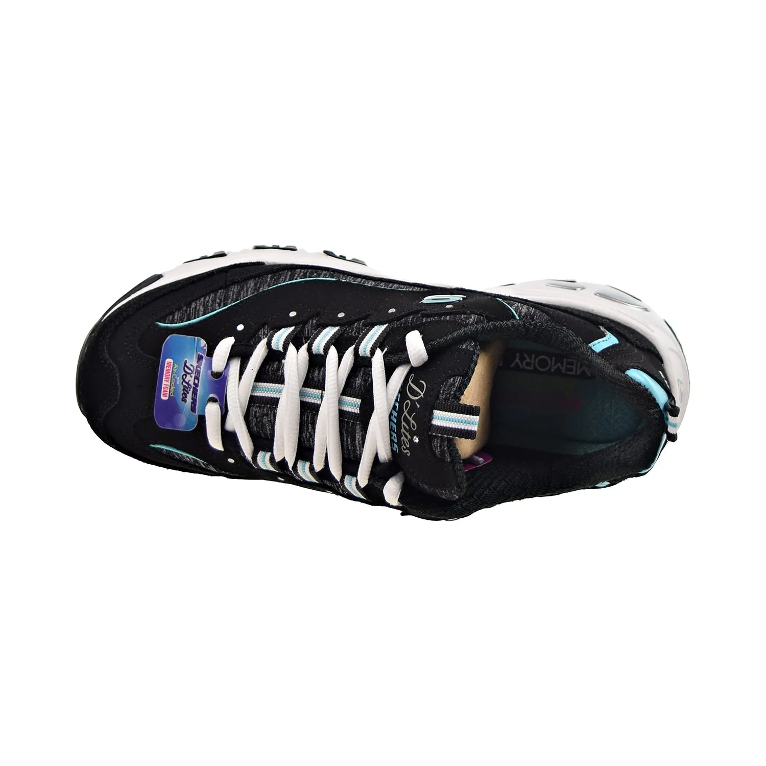 Skechers D'Lites Me Time Women's Shoes Black-Turquoise