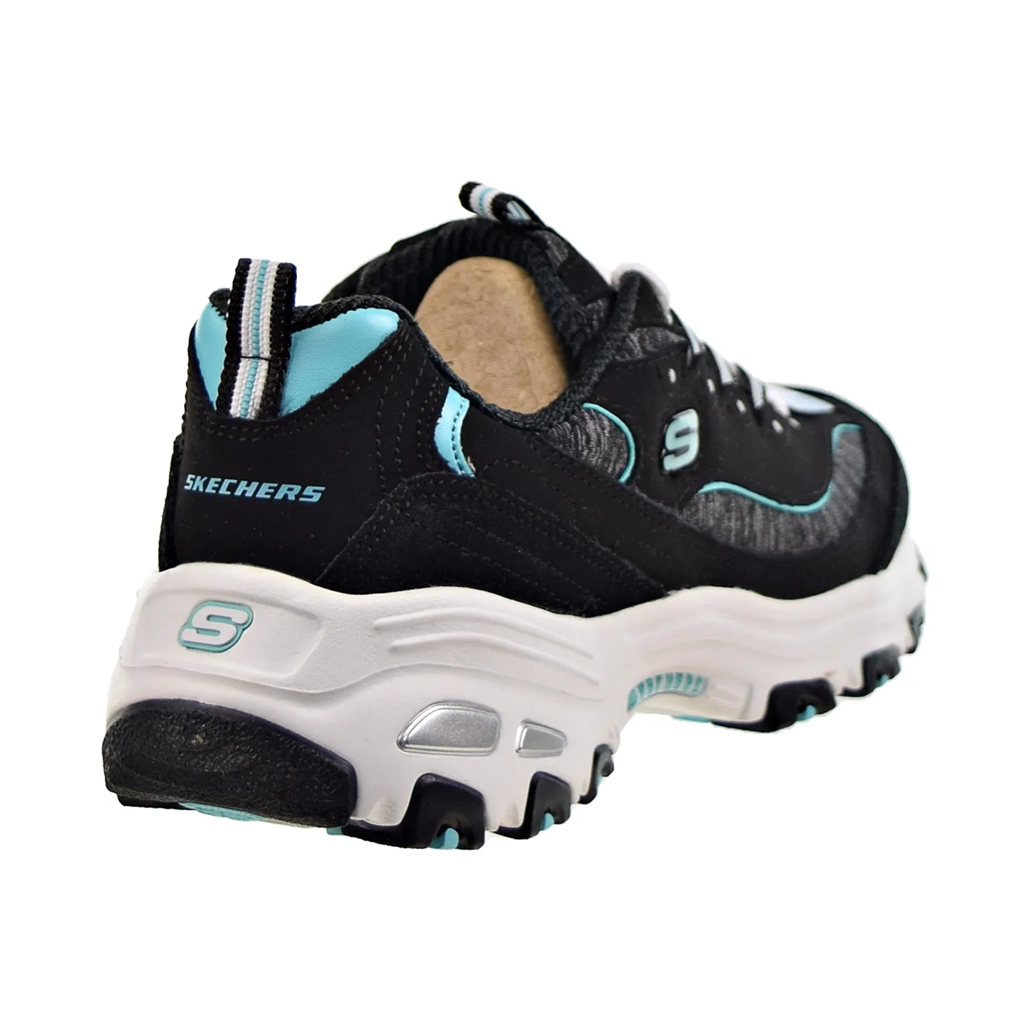 Skechers D'Lites Me Time Women's Shoes Black-Turquoise