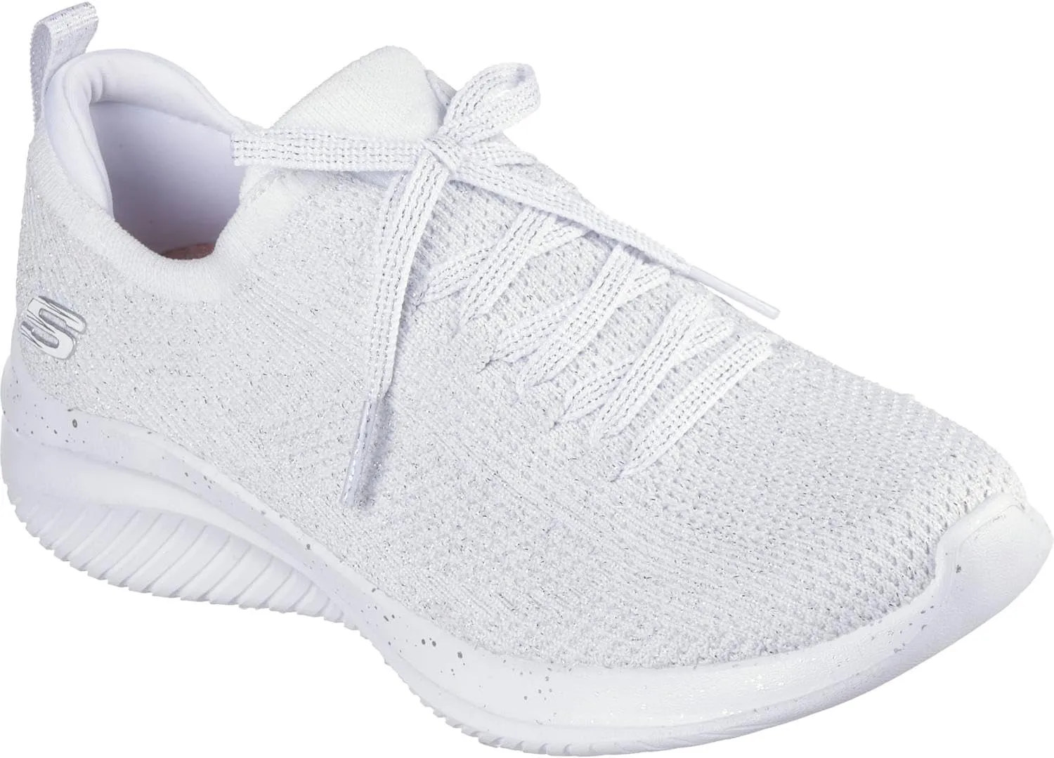 Skechers - Womens Ultra Flex 3.0 - Elegant Night Sneakers, Color White/Silver, Size: 9 M US