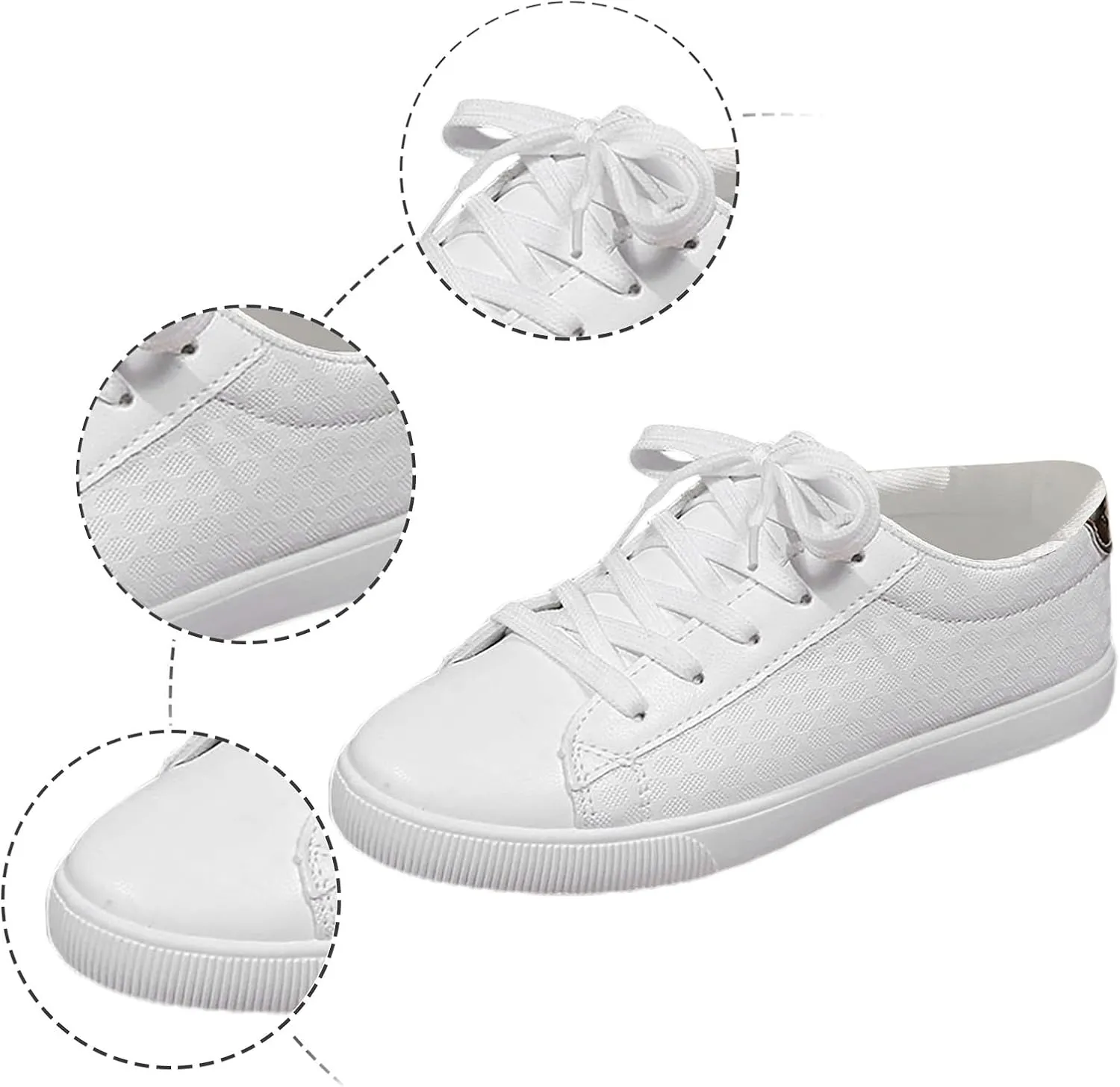 Slip on Walking Shoes Women Dressy PU Leather Non Slip Low Top Running Shoes Breathable Gym Workout Shoes Lightweight Fashion Sneakers