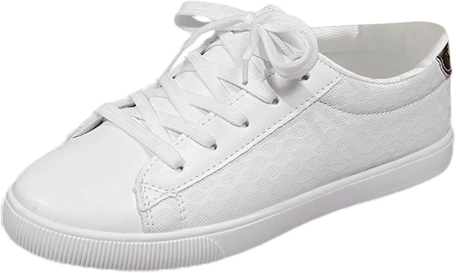 Slip on Walking Shoes Women Dressy PU Leather Non Slip Low Top Running Shoes Breathable Gym Workout Shoes Lightweight Fashion Sneakers