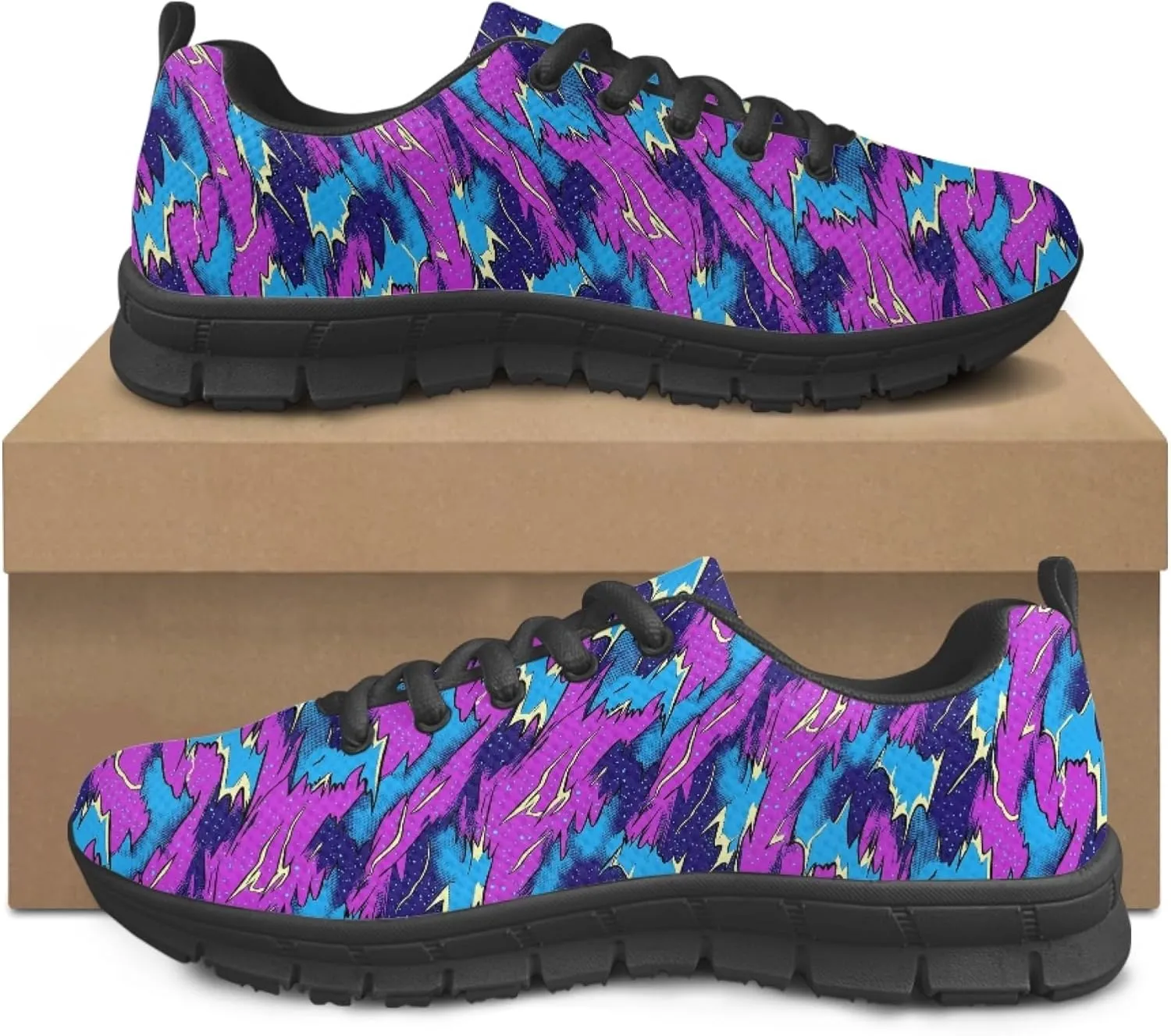 Sports Trainer Running Sneakers for Women Girls Causal Travel Shoes Outdoor Walking Low Heel Lace up Shoe Breathable Flexible for Lady
