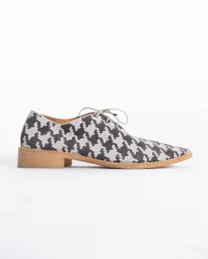 SS18 Woven Houndstooth Derbies Grey