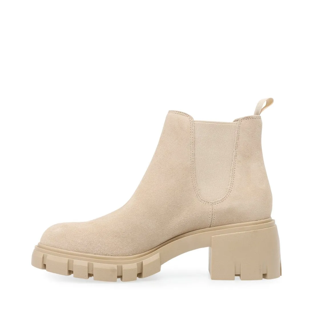 Steve Madden Howler Block Heel Platform Ankle Boots Sand Suede (8, Sand Suede)
