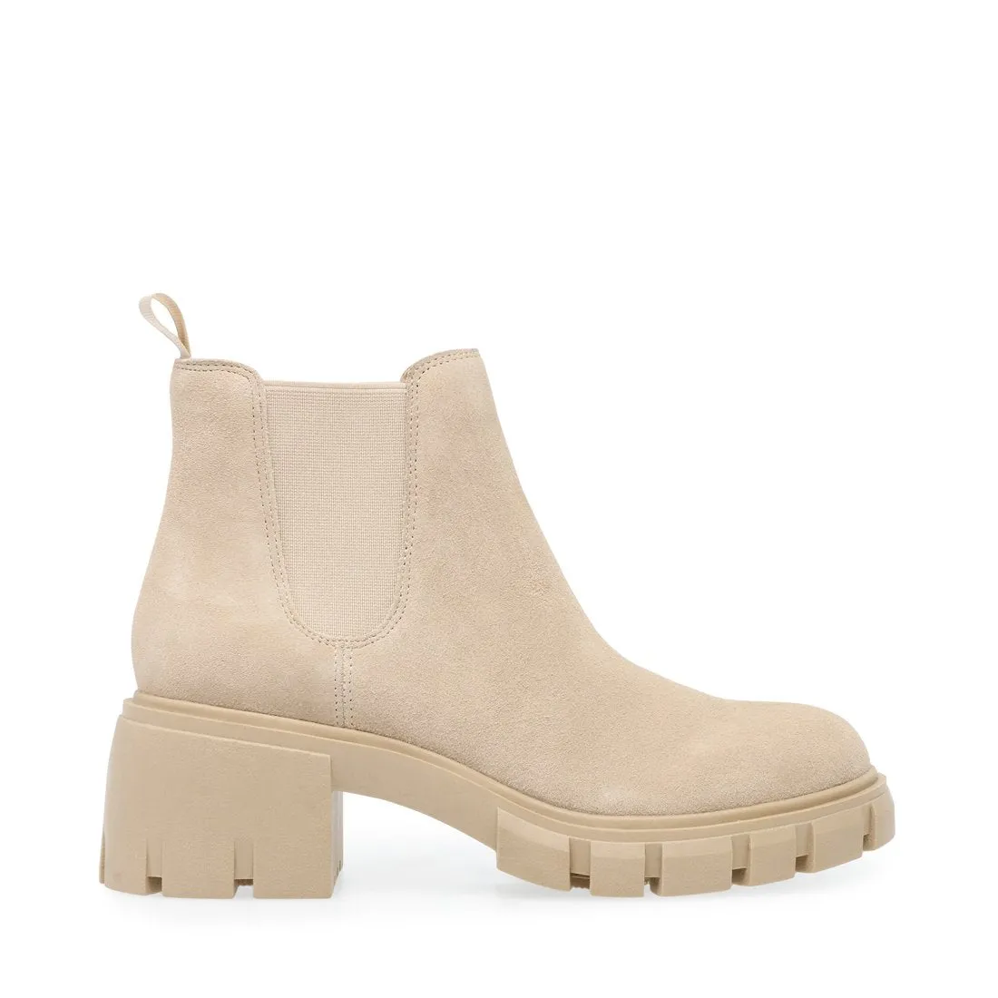 Steve Madden Howler Block Heel Platform Ankle Boots Sand Suede (8, Sand Suede)