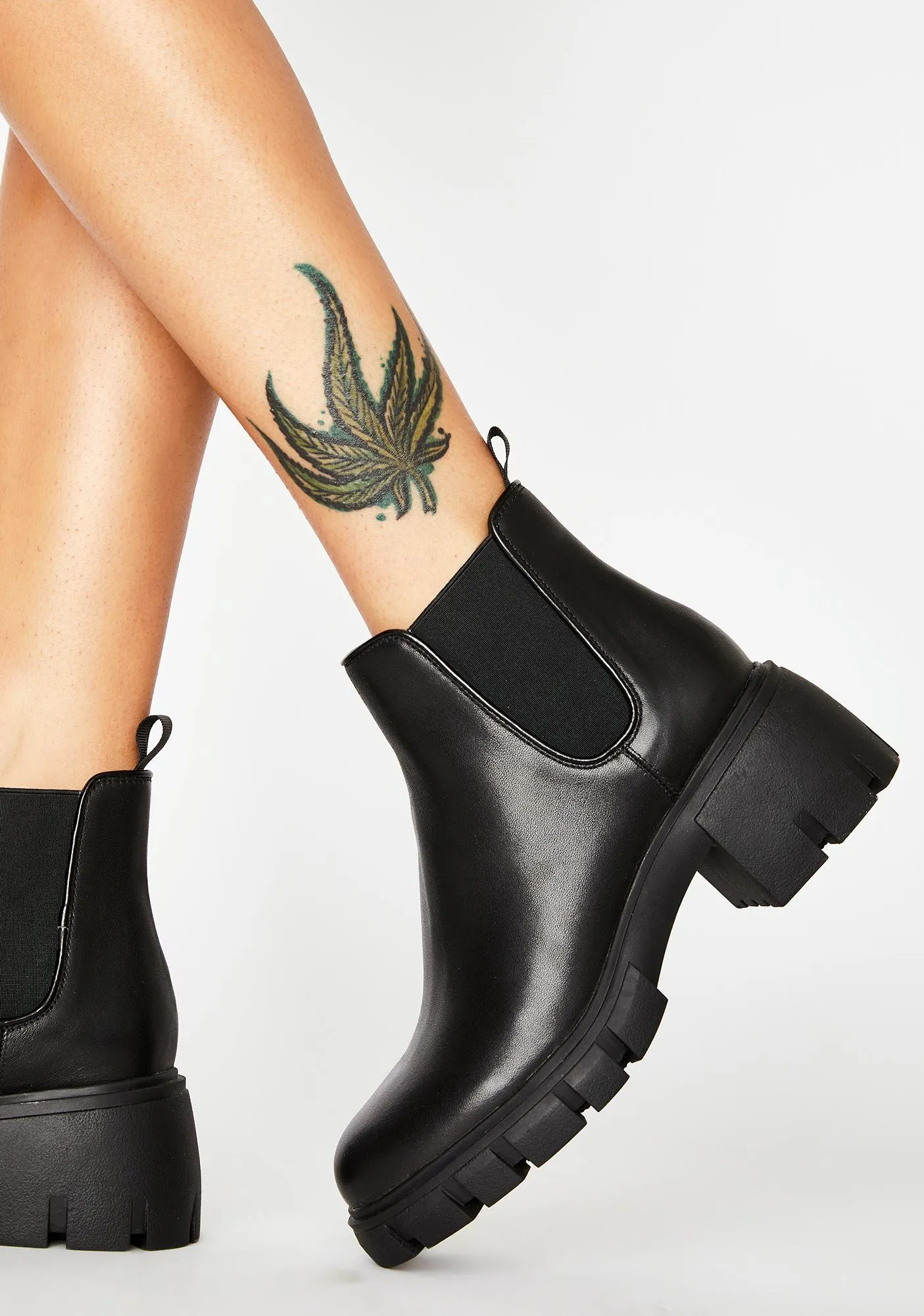 Steve Madden Women's Howler Block Heel Platform Ankle Boots Black Leather (8.5, BLACK)