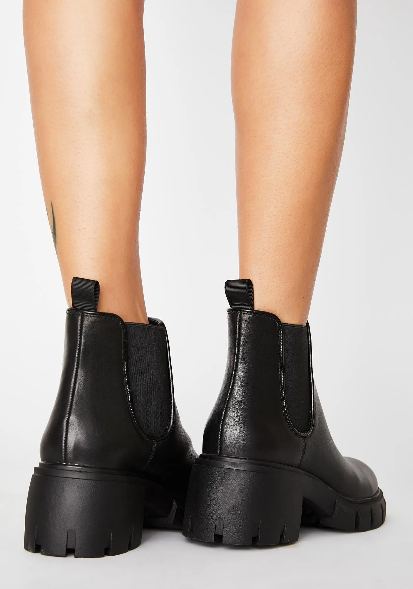 Steve Madden Women's Howler Block Heel Platform Ankle Boots Black Leather (8.5, BLACK)