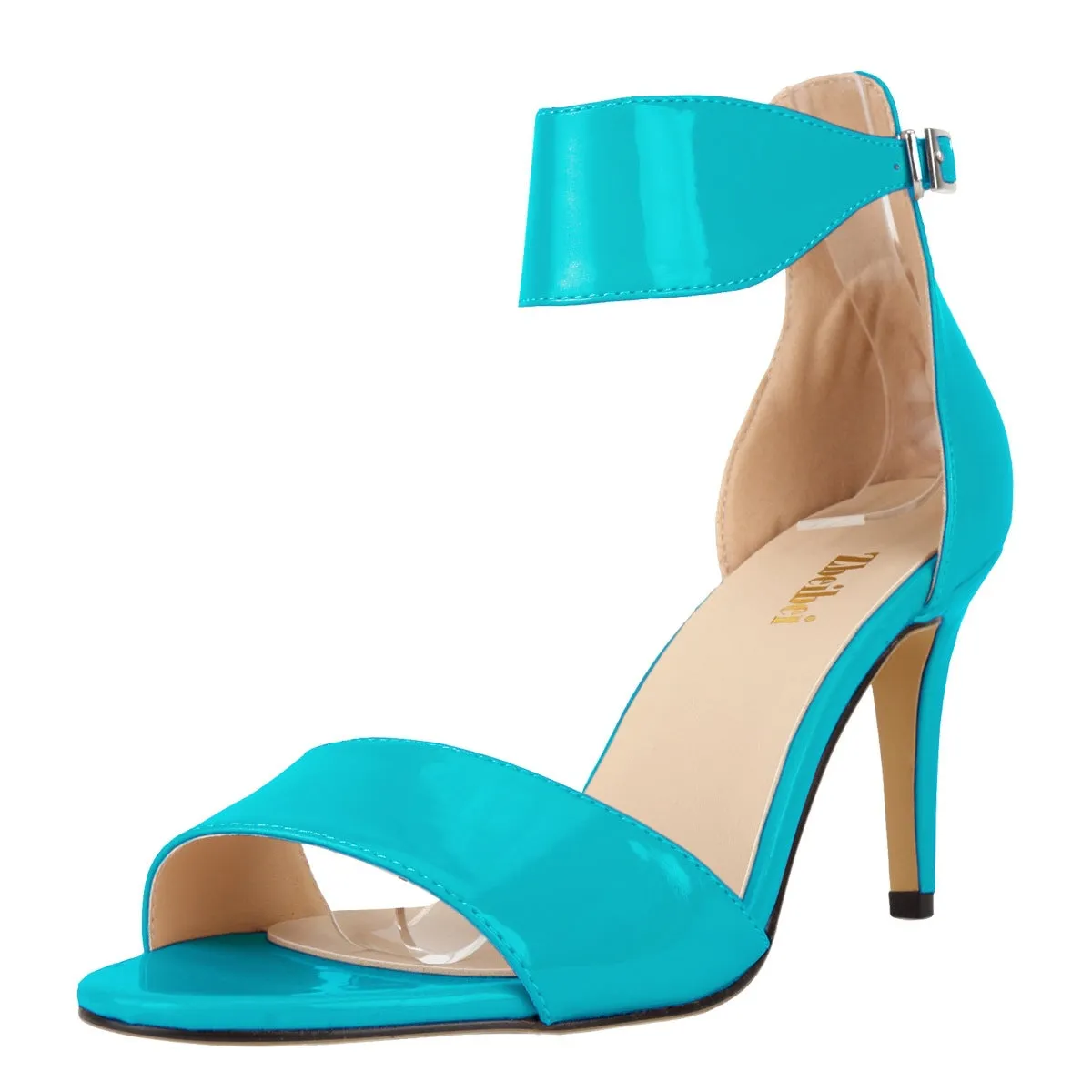 Strappy Open Toe Patent Leather Stiletto Sandals-1