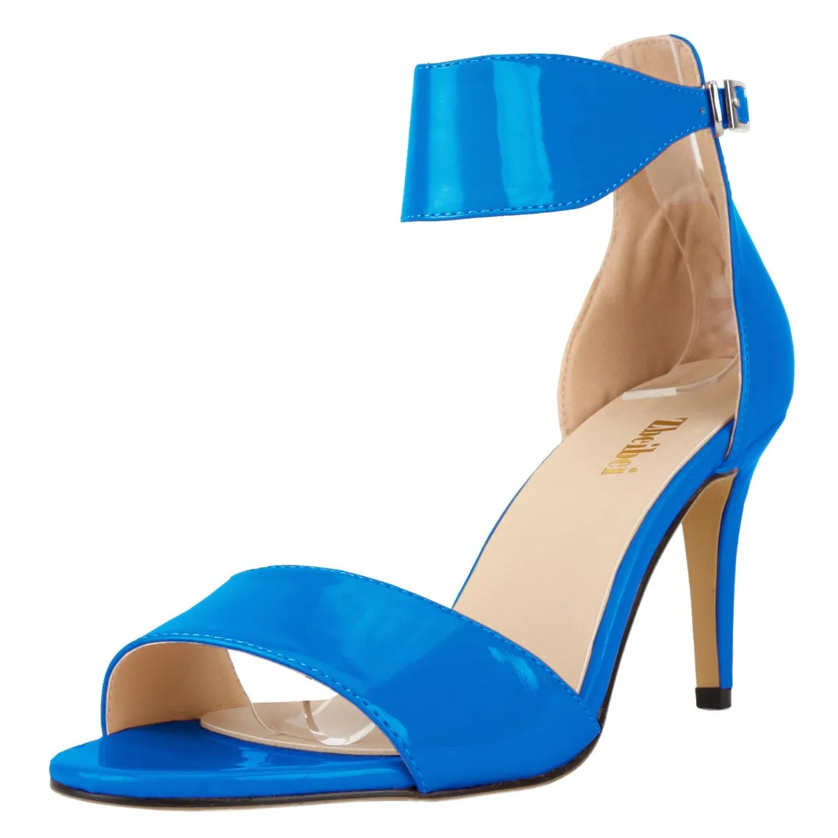 Strappy Open Toe Patent Leather Stiletto Sandals-1