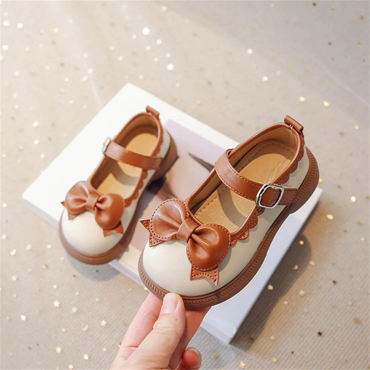 Toddler Flower Girl Bowknot Mary Jane Dress Shoes Cute School niform Platform Kids Elegant Baptism Pary Shoes