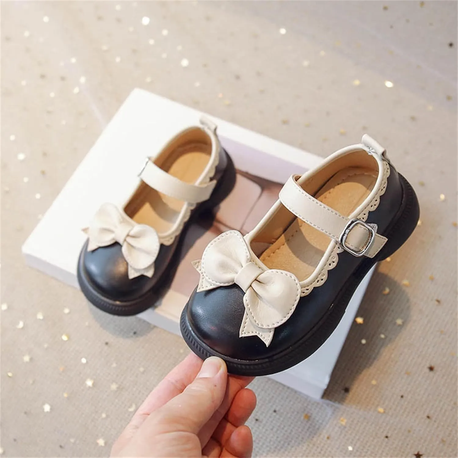 Toddler Flower Girl Bowknot Mary Jane Dress Shoes Cute School niform Platform Kids Elegant Baptism Pary Shoes