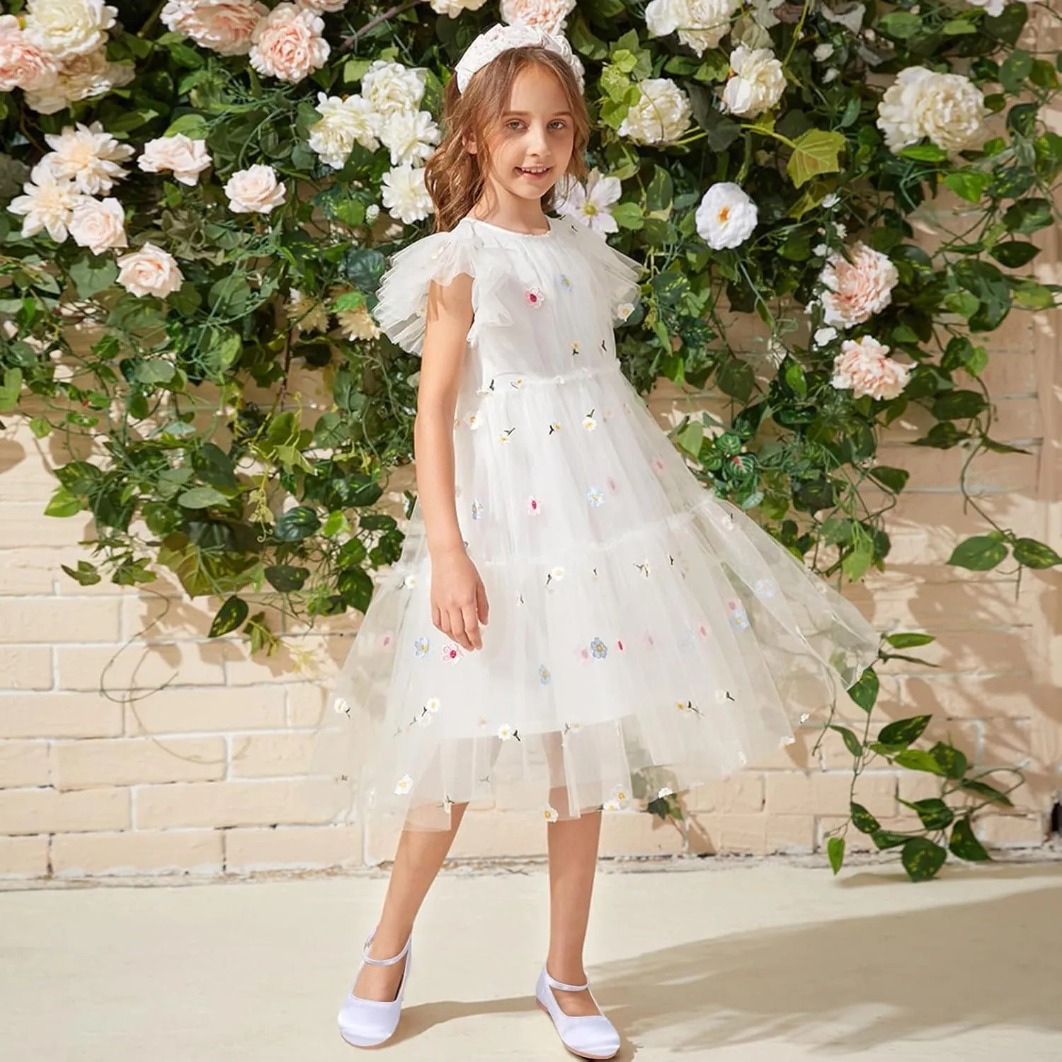 Toddler Flower Girl Dress Shoes  Soft Satin Little Girl Ballet Flats for Weddings, Parties & School  Comfortable & Elegant