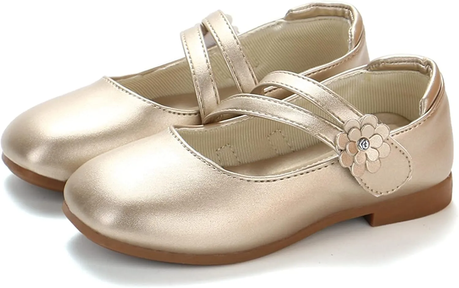 Toddler Girls Strap Dress Shoes Ballerina Flat Mary Jane Elegant Wedding Flower Slip on Sneaker Toddler Girl 6