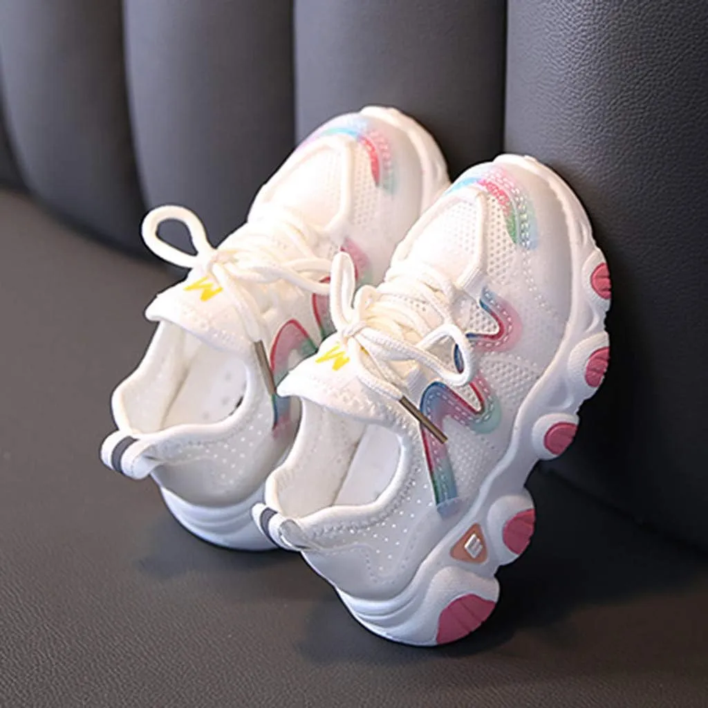 Toddler Kids Boys Girls Lightweight Breathable Sneakers Lace Up Athletic Tennis Shoes for Running Walking