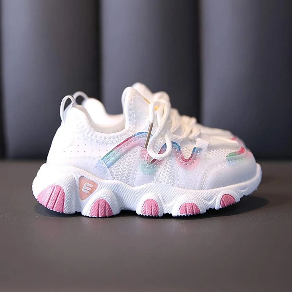 Toddler Kids Boys Girls Lightweight Breathable Sneakers Lace Up Athletic Tennis Shoes for Running Walking