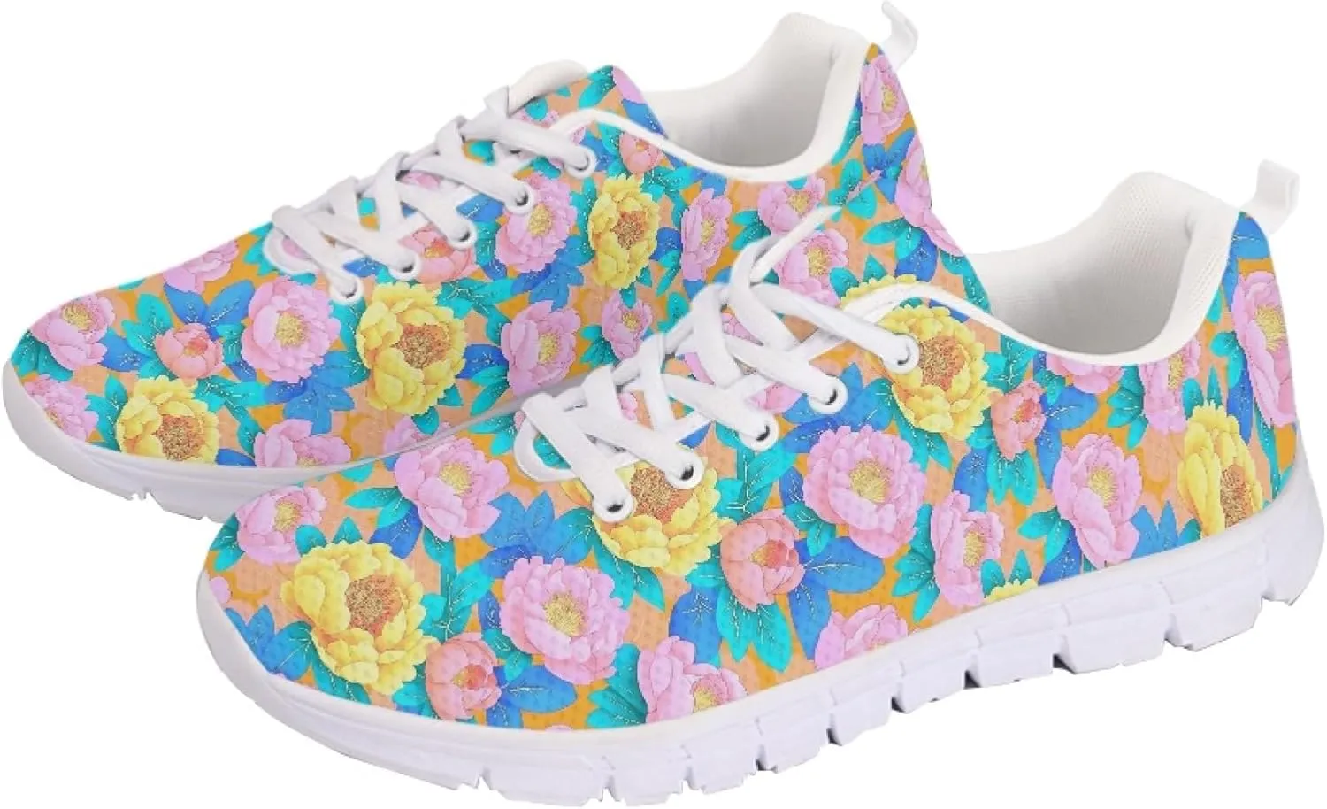 Trainer Sports Running Shoes for Women Causal Travel Sneakers Outdoor Walking Low Heel Lace up Shoe Breathable Flexible for Lady Teen Girls