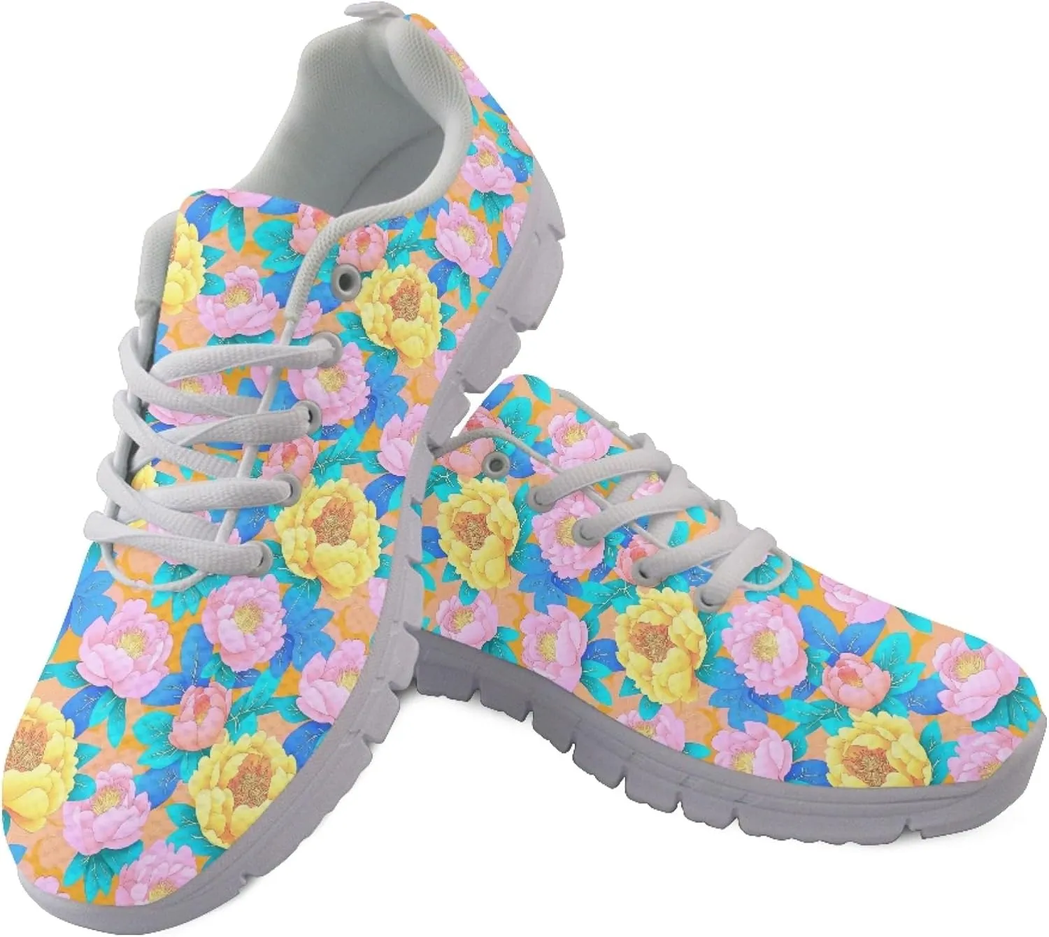 Trainer Sports Running Shoes for Women Causal Travel Sneakers Outdoor Walking Low Heel Lace up Shoe Breathable Flexible for Lady Teen Girls