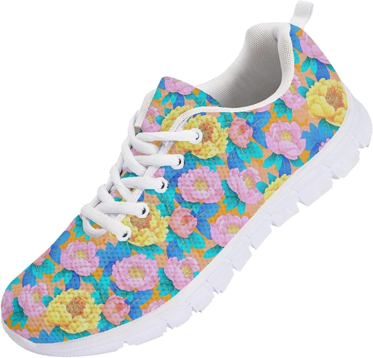 Trainer Sports Running Shoes for Women Causal Travel Sneakers Outdoor Walking Low Heel Lace up Shoe Breathable Flexible for Lady Teen Girls