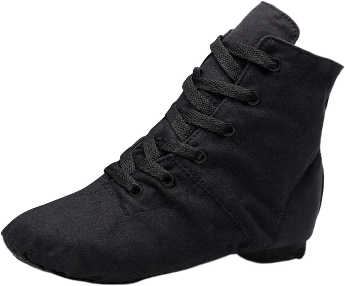 Unisex Kids Canvas Dance Shoes Jazz Shoes for Teens Girls Dance Boots Split Sole Ballroom Dancing Flat Shoes