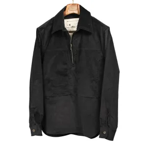 Vintage shirt in in black cotton microcorduroy