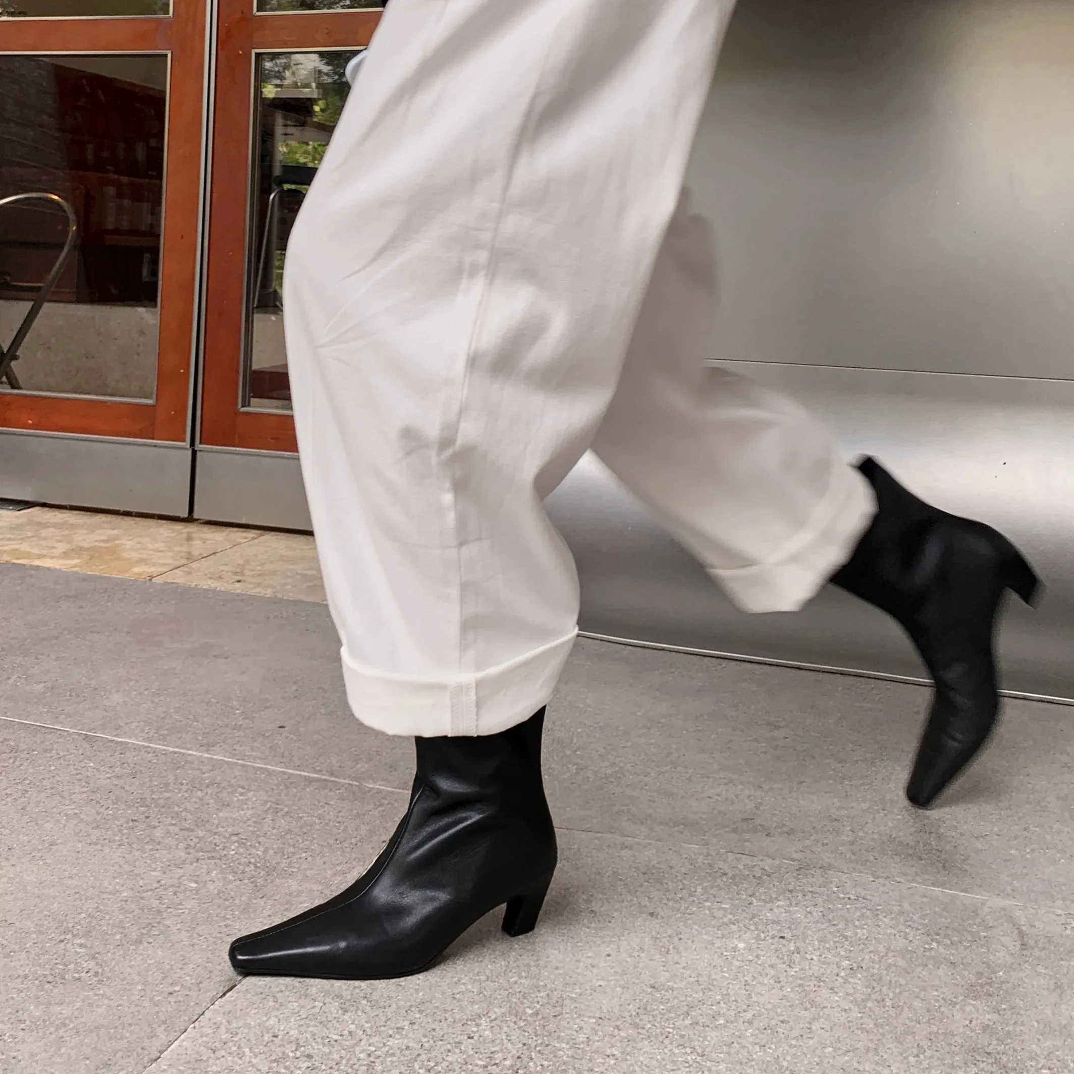 Women Ankle Boots Low Heel Genuine Leather Ankle Autumn Winter Boots