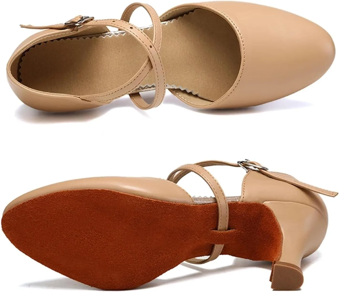 Women Dance Shoes Latin Party Tango Jazz Elegant Dancing Shoes Lace-up Suede Sole Closed Toe Microfiber Leather For Dance Performance