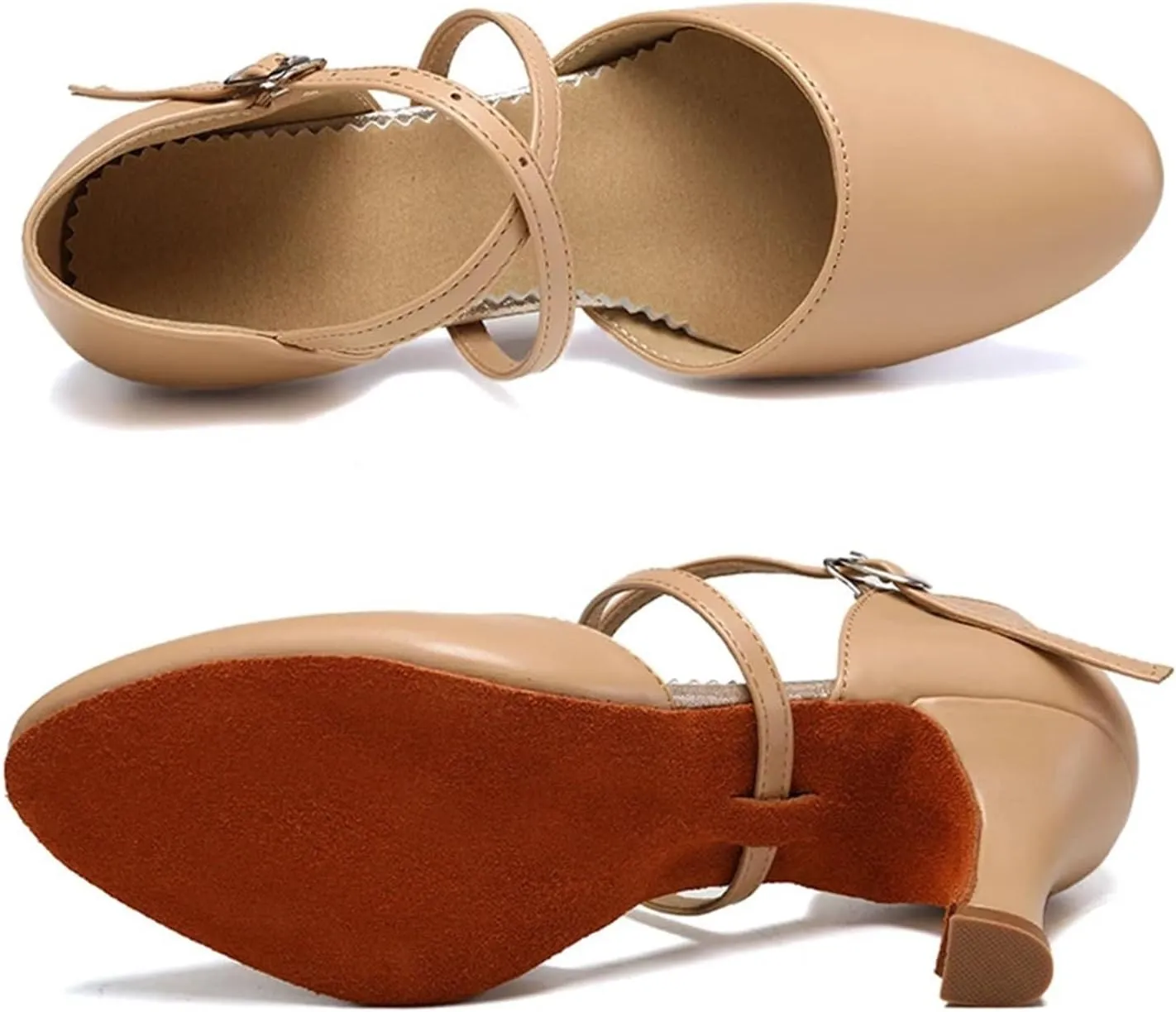 Women Dance Shoes Latin Party Tango Jazz Elegant Dancing Shoes Lace-up Suede Sole Closed Toe Microfiber Leather For Dance Performance