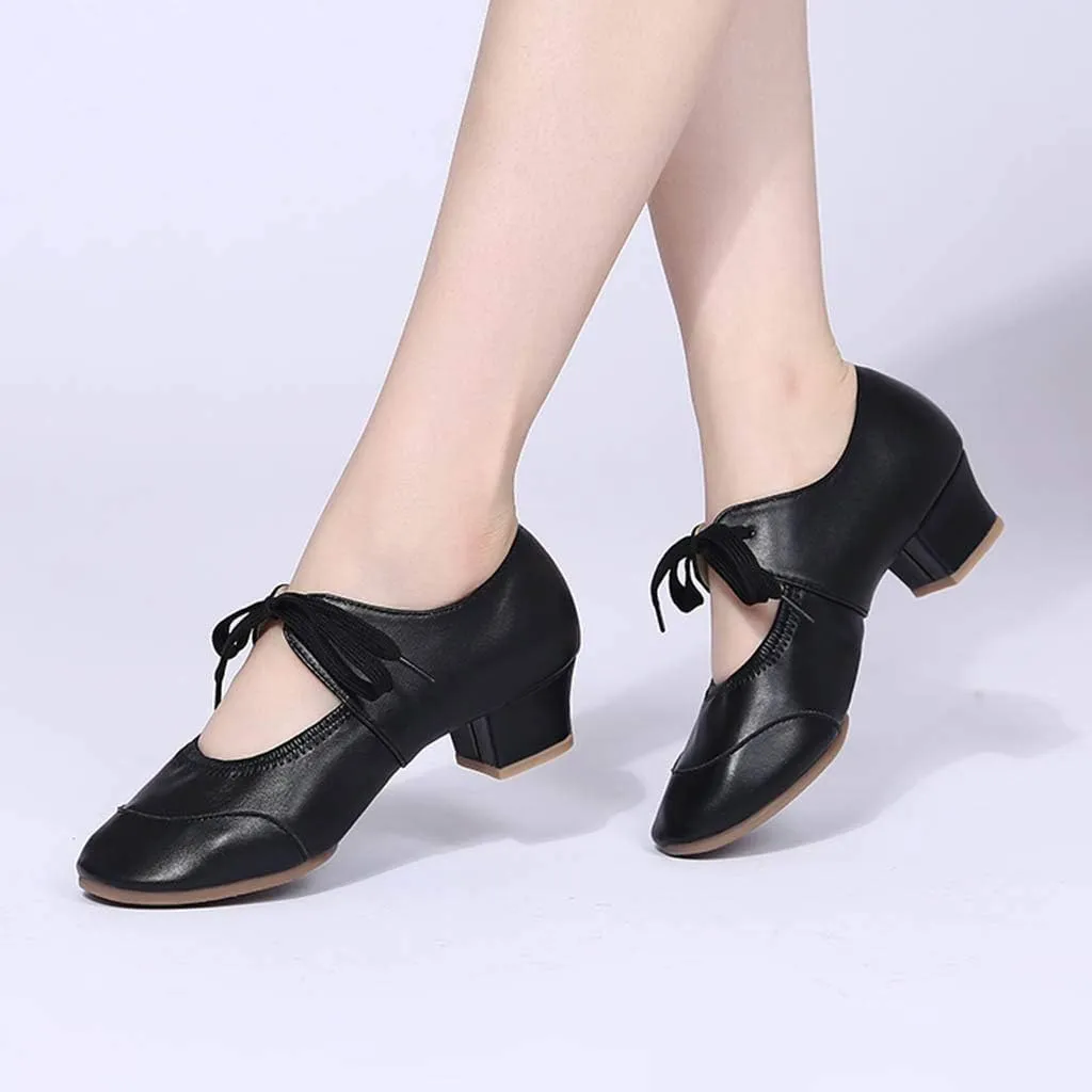 Women Dance Shoes Prom Ballroom Ballet Latin ??????achata Mid Heel Toe Performance Dance Dancing Shoes