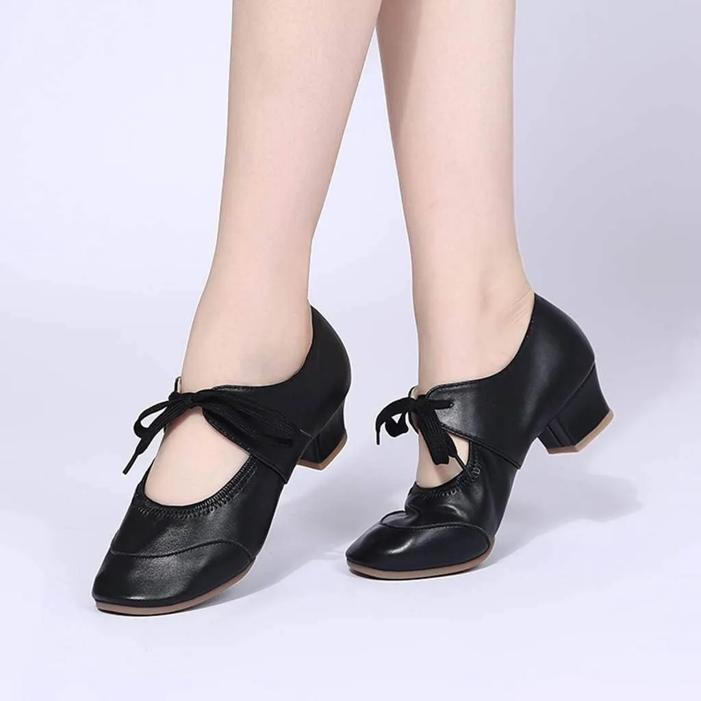 Women Dance Shoes Prom Ballroom Ballet Latin ??????achata Mid Heel Toe Performance Dance Dancing Shoes