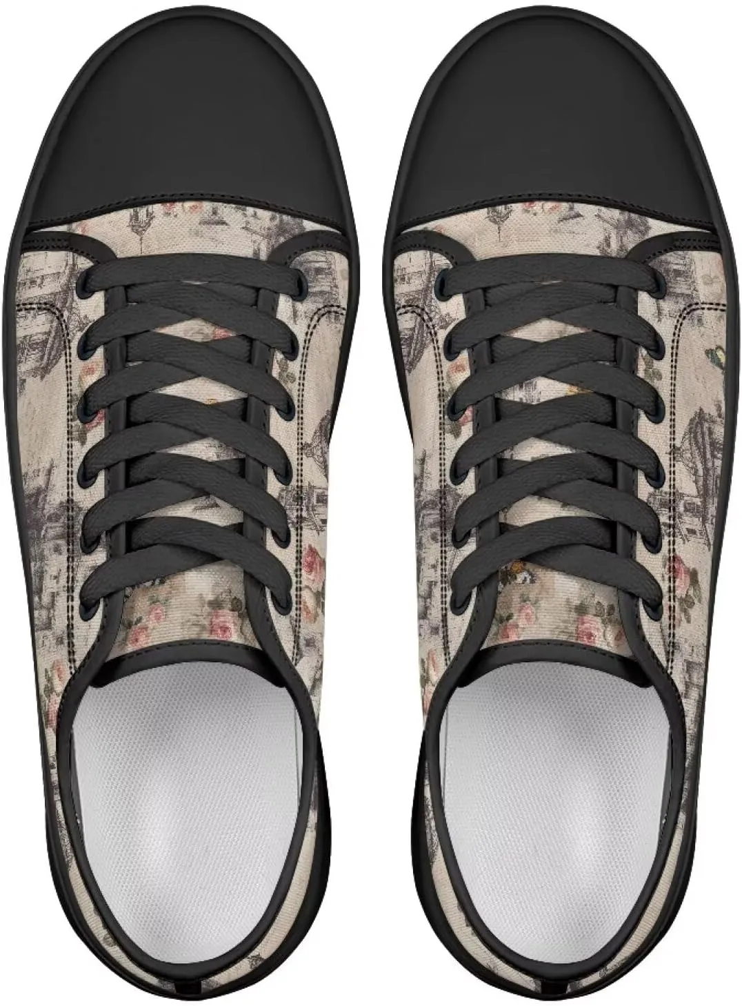 Womens Canvas Shoes 2025 Comfortable Summer Walking Sneakers Flexible EVA Non-Slip Outsole for Casual Outfits Size 6-13.5 Black Sole