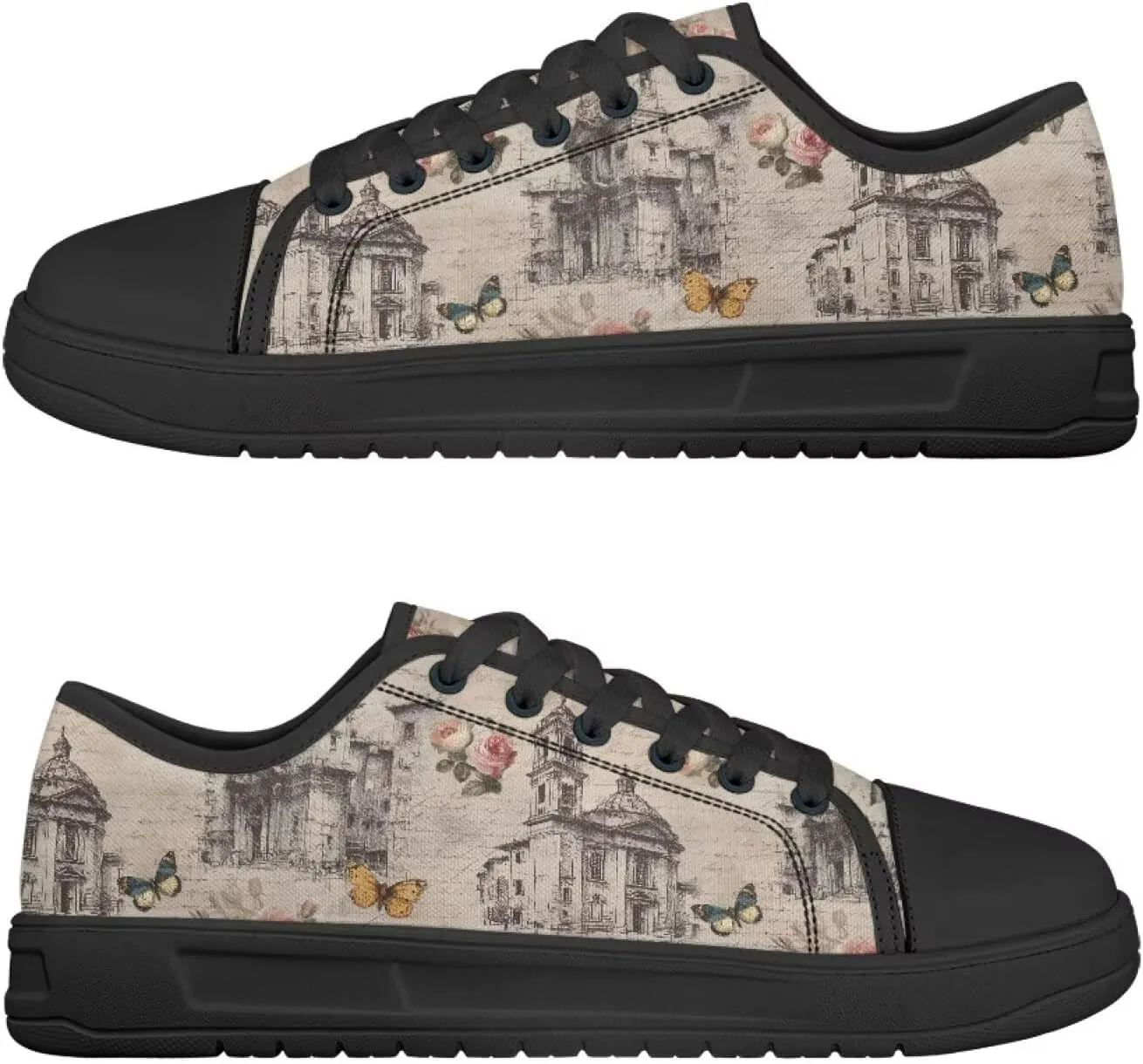 Womens Canvas Shoes 2025 Comfortable Summer Walking Sneakers Flexible EVA Non-Slip Outsole for Casual Outfits Size 6-13.5 Black Sole