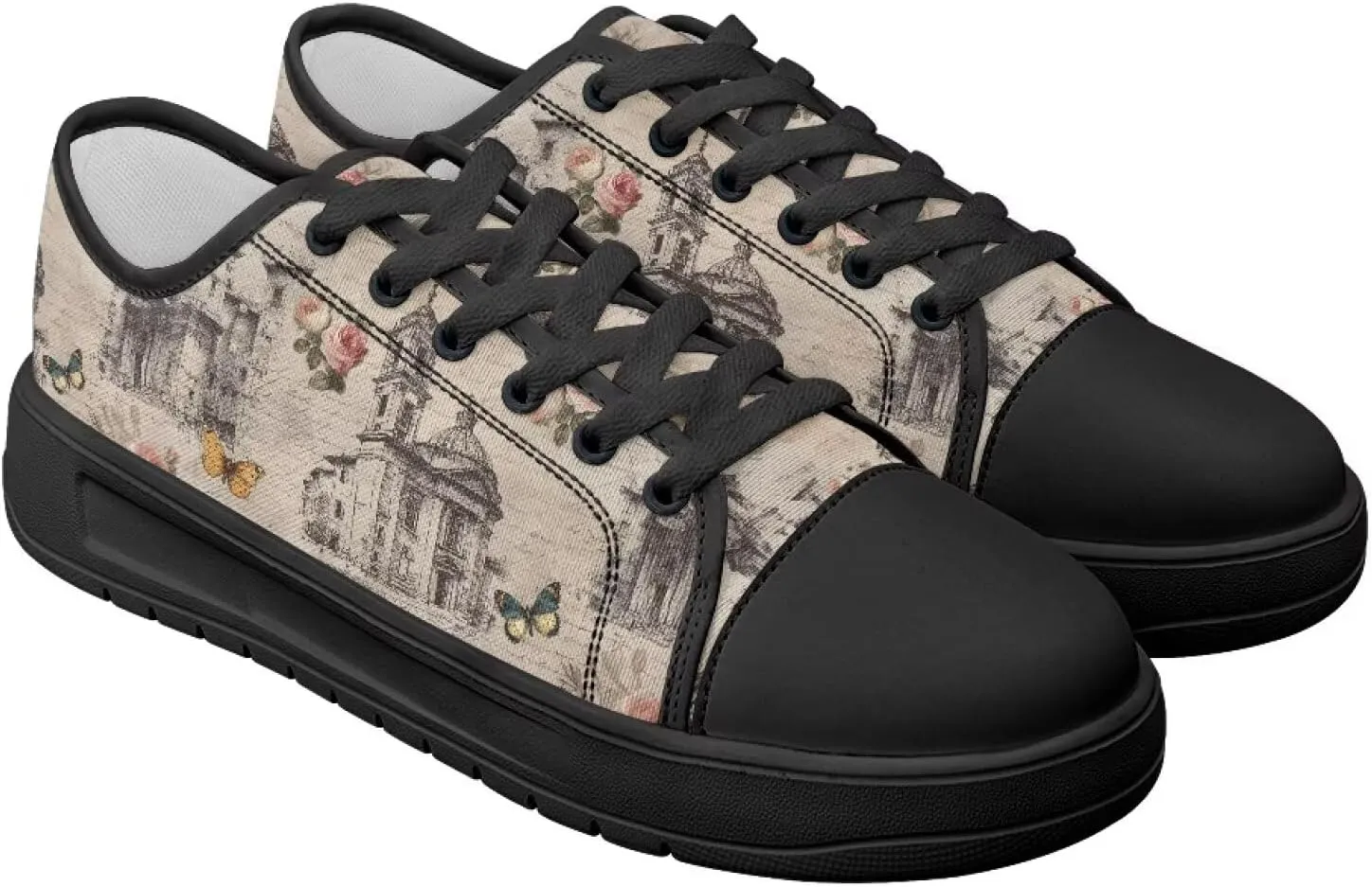 Womens Canvas Shoes 2025 Comfortable Summer Walking Sneakers Flexible EVA Non-Slip Outsole for Casual Outfits Size 6-13.5 Black Sole