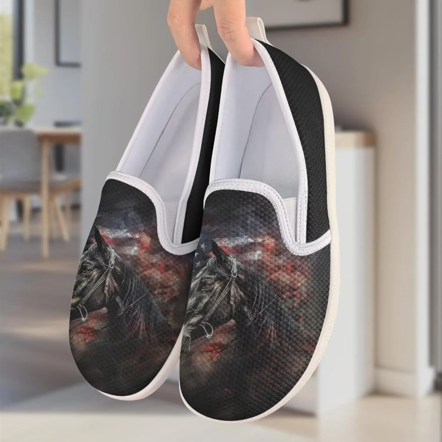 Women's Horse Driving Shoes Work Flats Loafers Mesh Tennis Shoes Walking Office Business Loafer