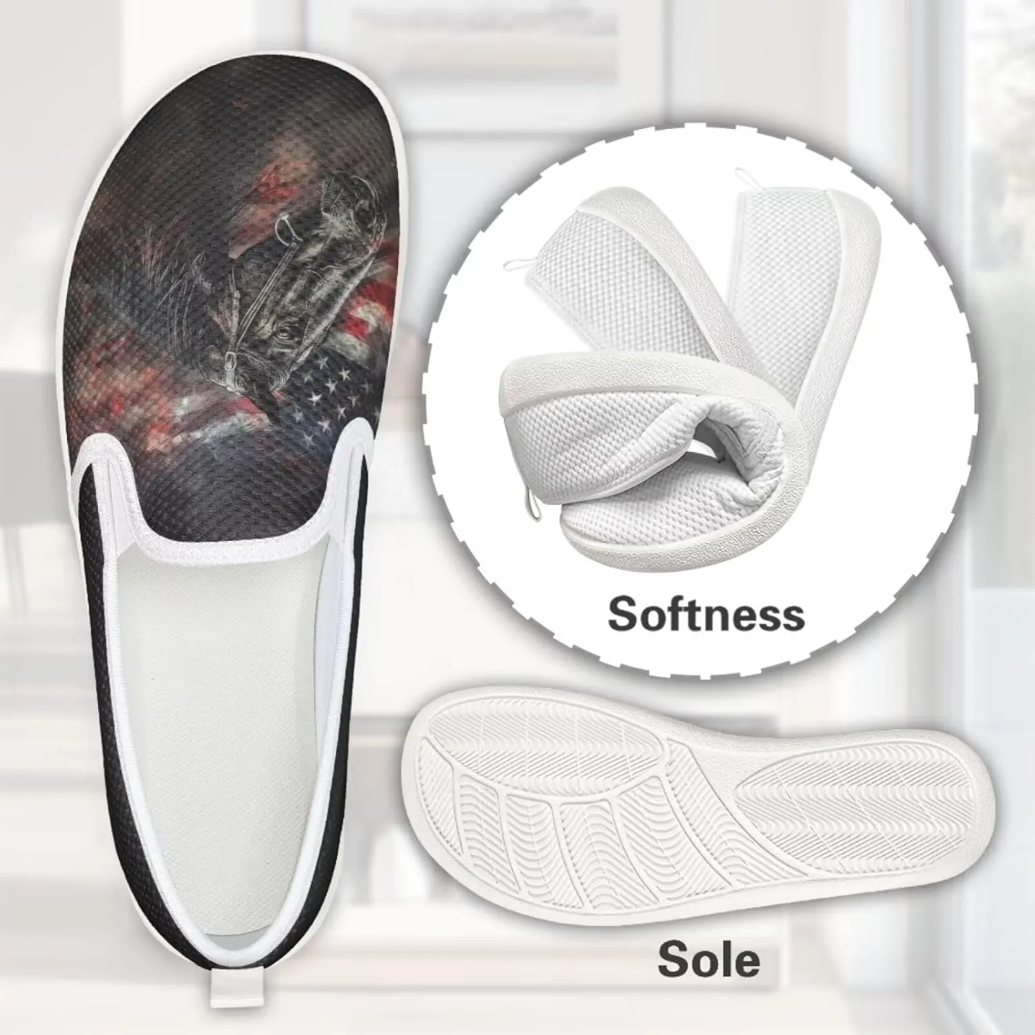 Women's Horse Driving Shoes Work Flats Loafers Mesh Tennis Shoes Walking Office Business Loafer