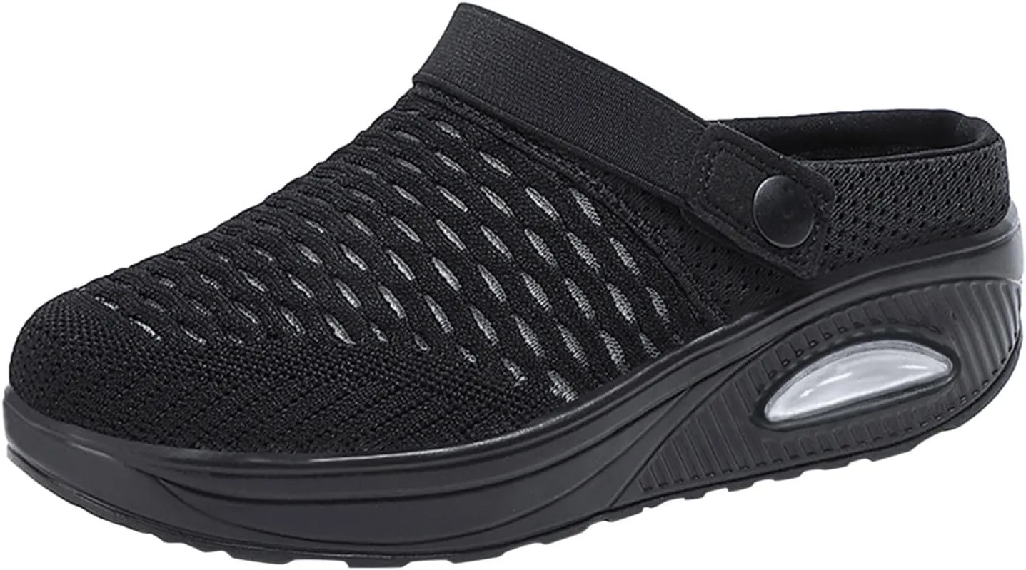 Women's Orthopedic Clogs with Air Cushion Support to Reduce Back and Knee Pressure Mesh Shoes Slip-On Slippers
