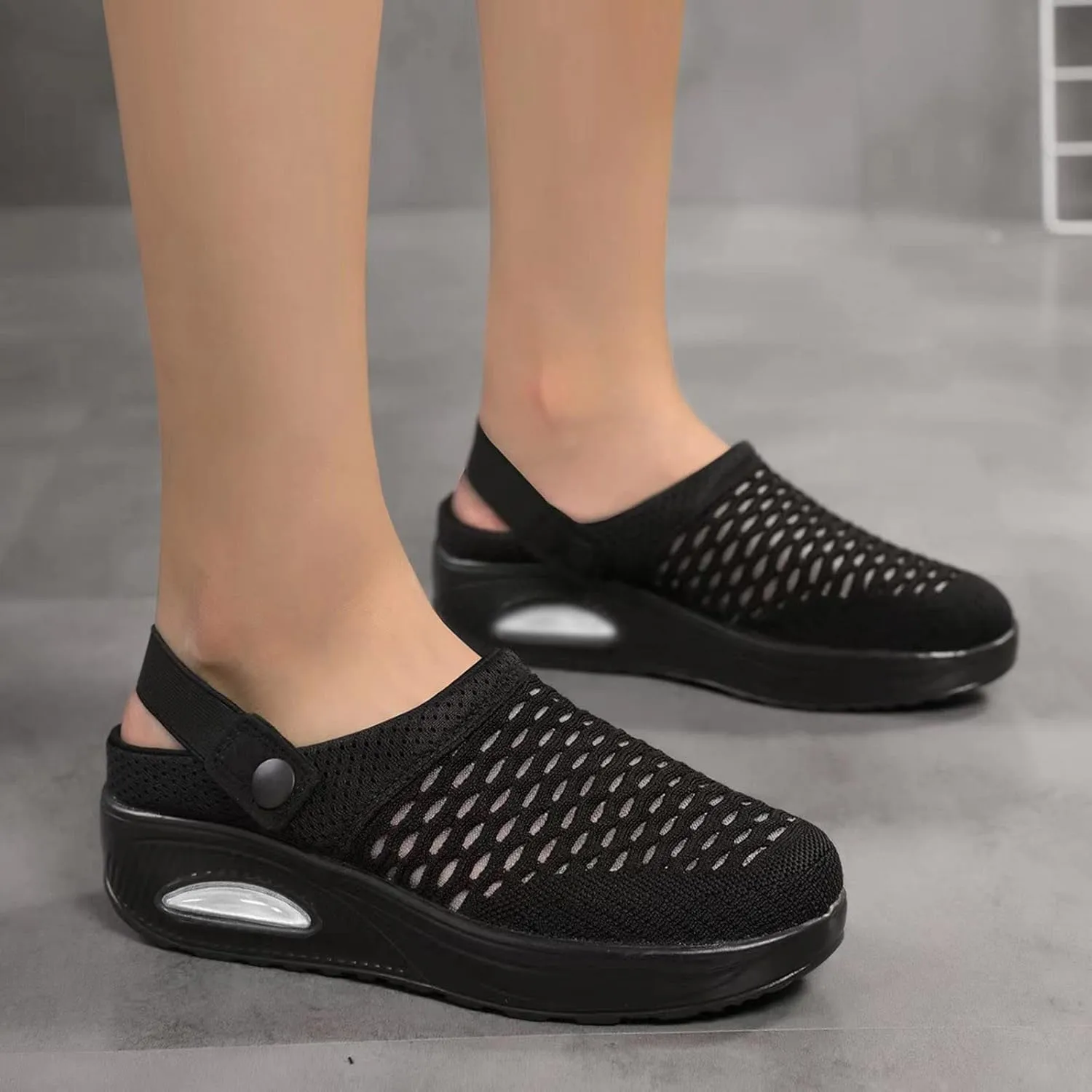 Women's Orthopedic Clogs with Air Cushion Support to Reduce Back and Knee Pressure Mesh Shoes Slip-On Slippers