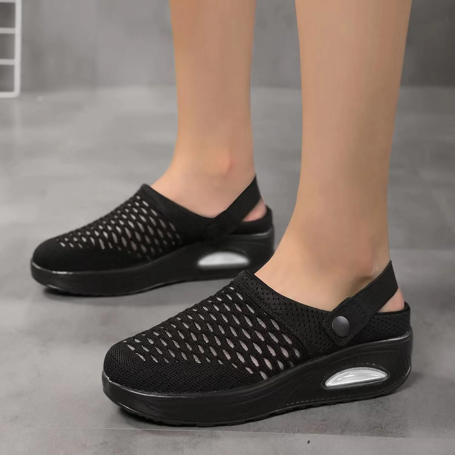 Women's Orthopedic Clogs with Air Cushion Support to Reduce Back and Knee Pressure Mesh Shoes Slip-On Slippers