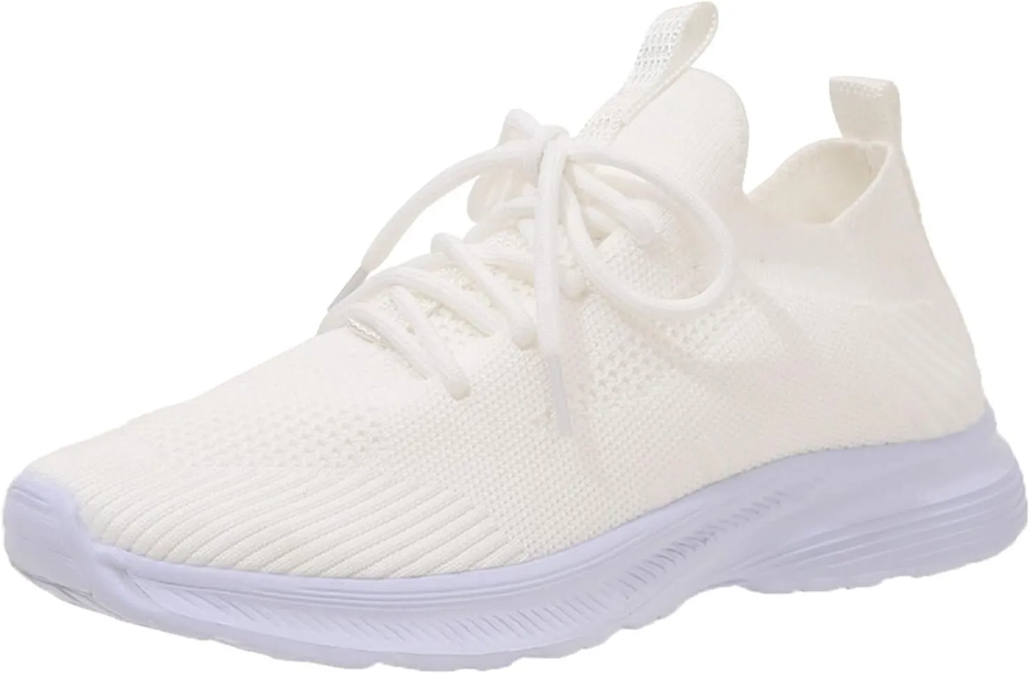 Womens Walking Shoes Slip on Memory Foam Non Slip Comfortable Running Shoes Breathable Mesh Sports Workout Tennis Shoes Fashion Lace Up Sneakers