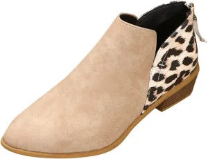 Womens Winter Boots Ankle Womens Booties Black Brown Boots for Women Pointed Toe Bootie for Women Comfy Soft Cover Heel Pointed Toe Mid Heel Slip On