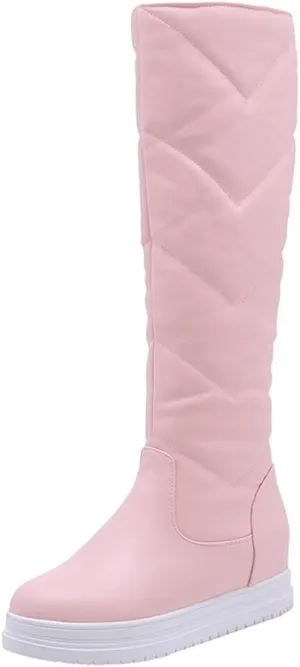 Women's Winter Knee High Tall Snow Boots Waterproof Rain Pull On Warm Fur Lined Wide Calf Snow Boot