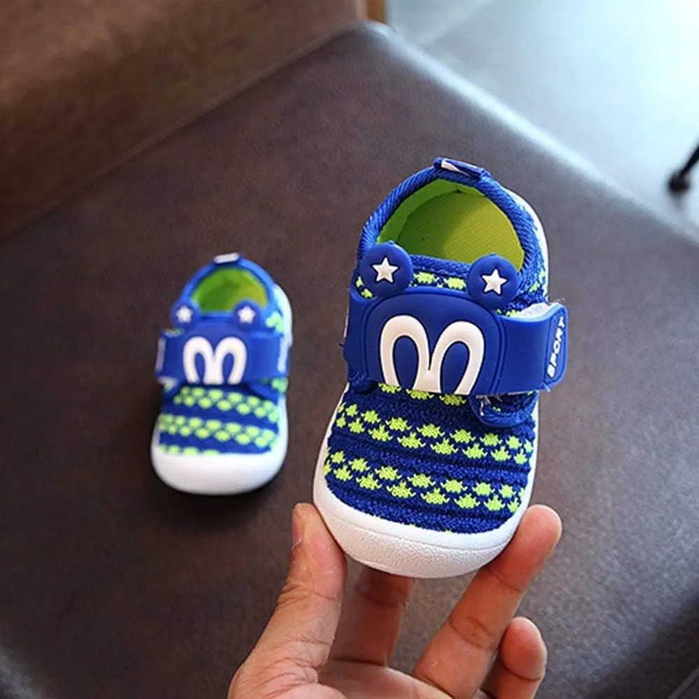 WUAI Infant Shoes Prewalker Baby Boy Girl Soft Sole Anti-Slip Cartoon Squeaky Shoes First Walkers Walking Shoes 0-3Years