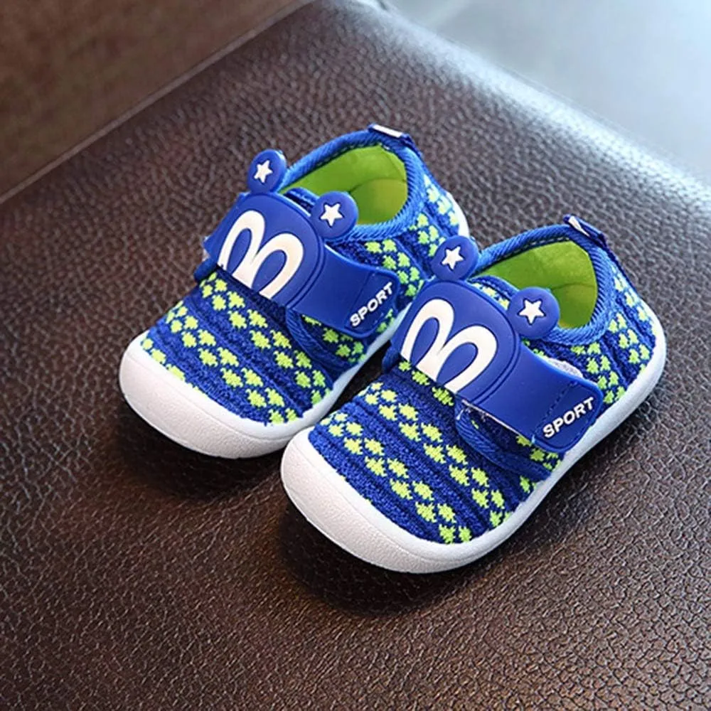 WUAI Infant Shoes Prewalker Baby Boy Girl Soft Sole Anti-Slip Cartoon Squeaky Shoes First Walkers Walking Shoes 0-3Years