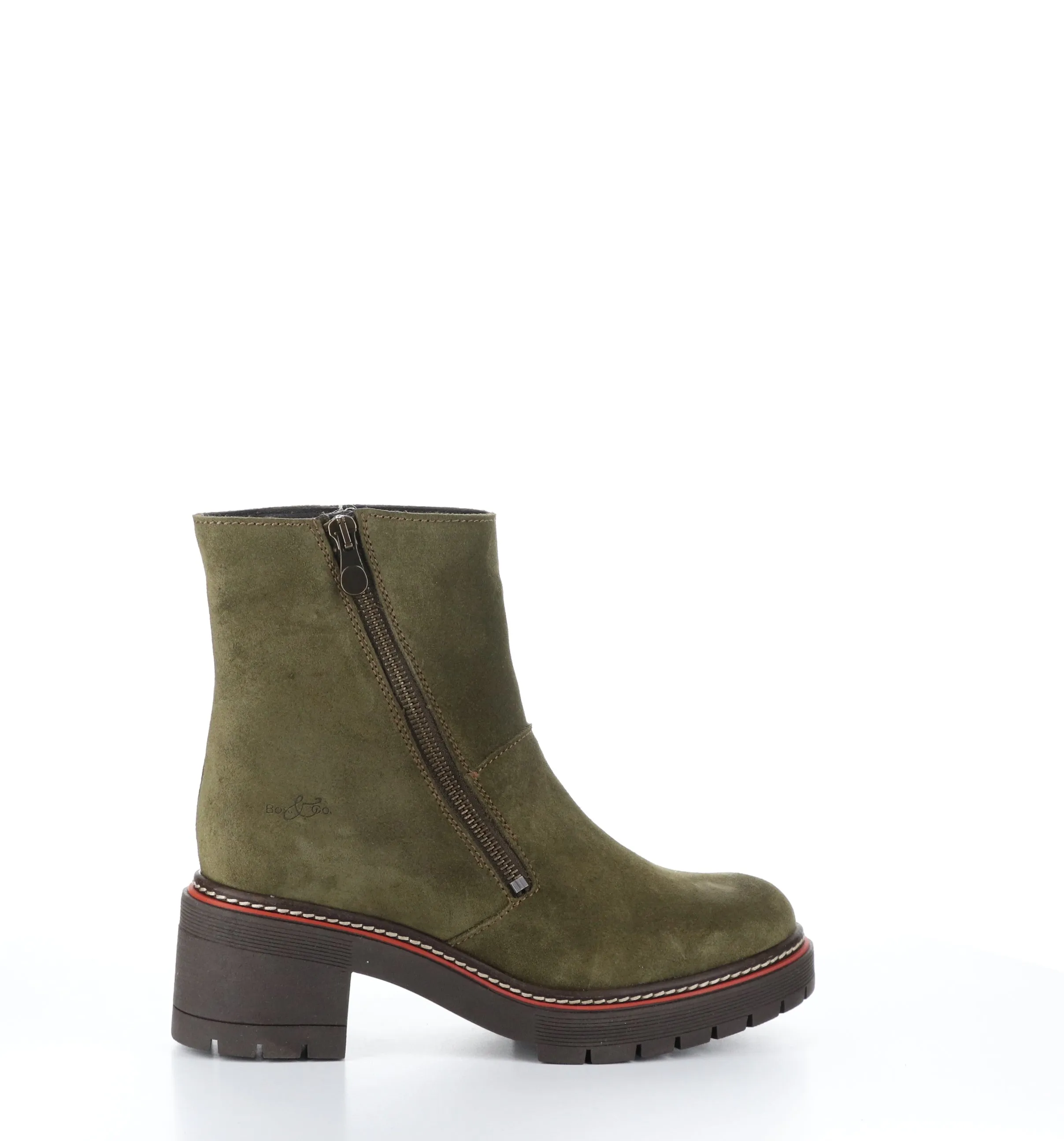 ZAP Olive Zip Up Ankle Boots