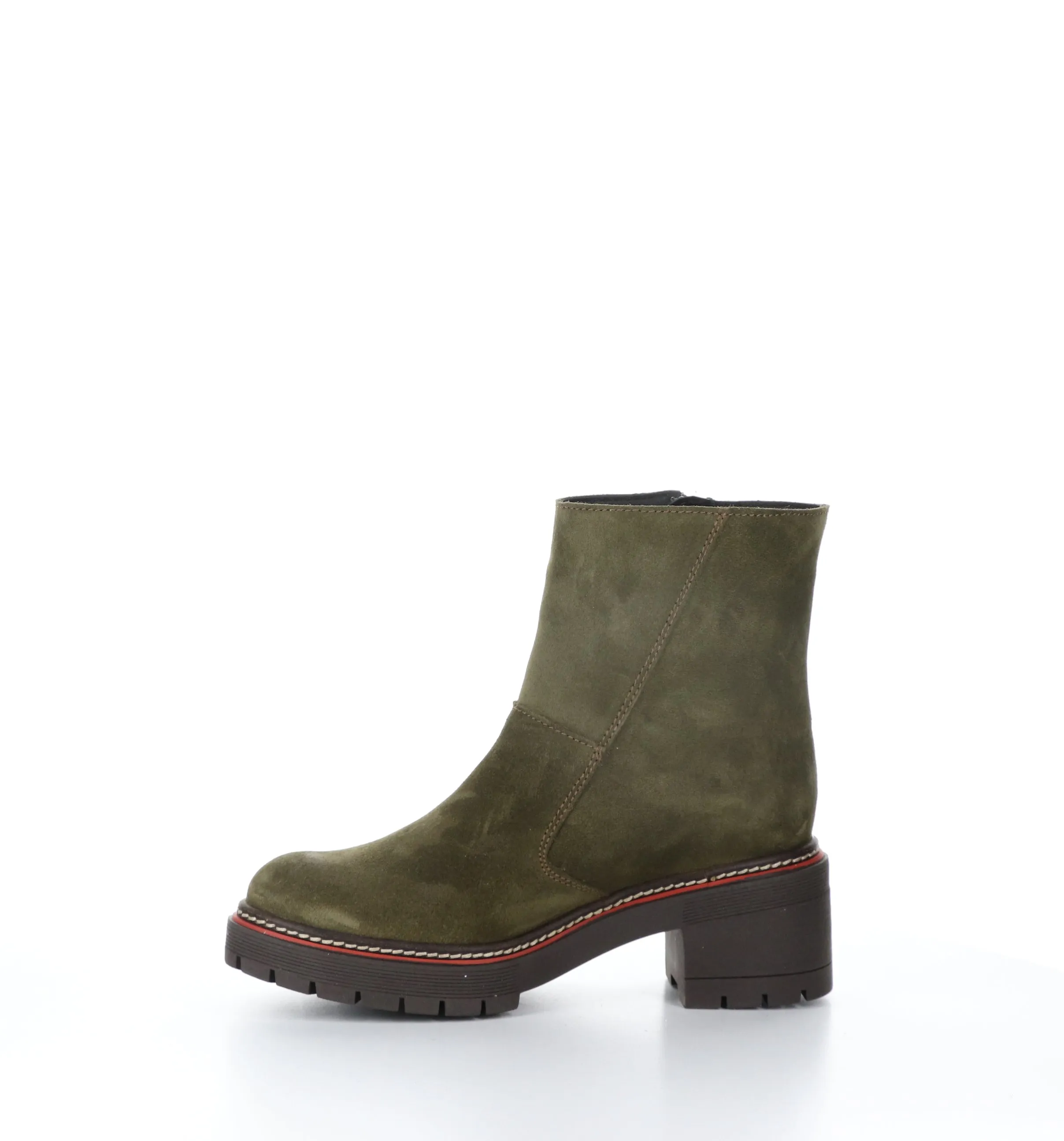 ZAP Olive Zip Up Ankle Boots