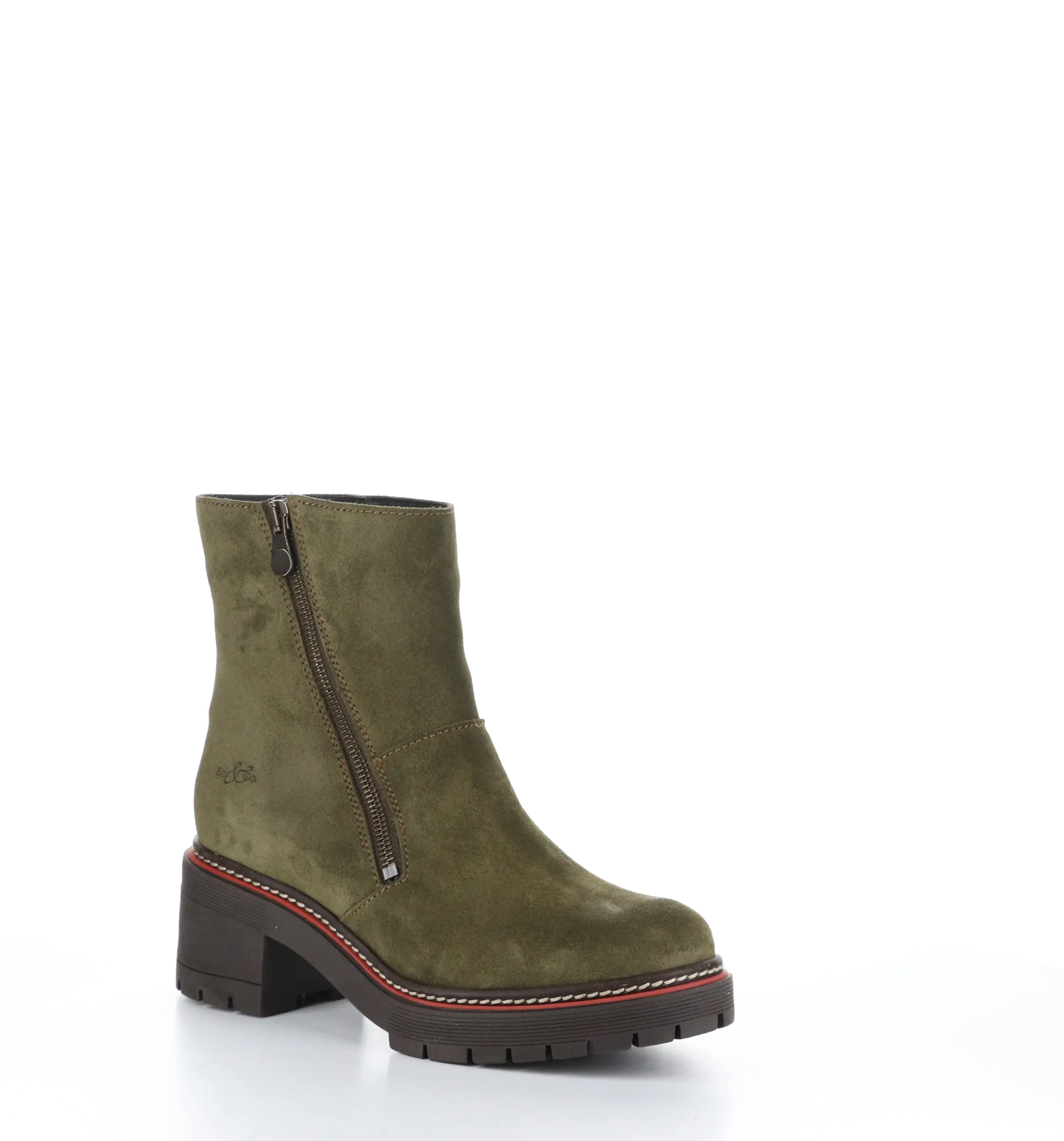 ZAP Olive Zip Up Ankle Boots
