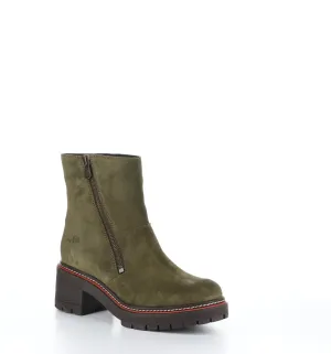 ZAP Olive Zip Up Ankle Boots